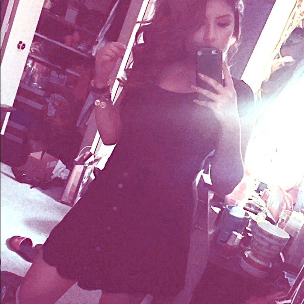 Black Suede Scallop Trimmed Skirt - Picture 8 of 8